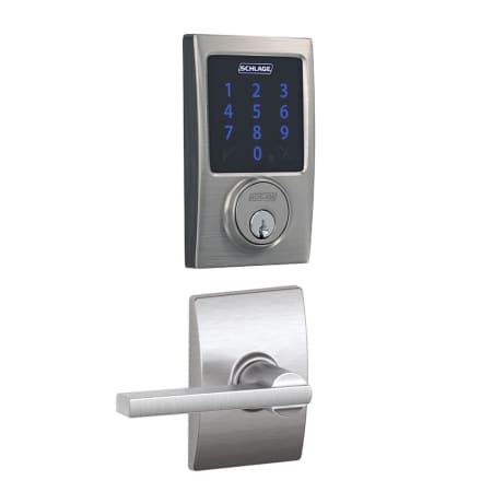 A large image of the Schlage FBE469-CEN-LAT-CEN Satin Chrome