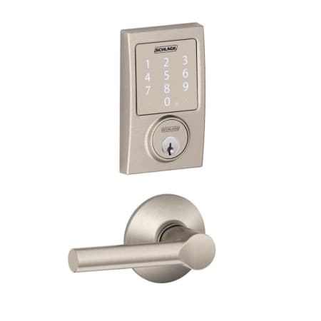 A large image of the Schlage FBE479-CEN-BRW Satin Nickel