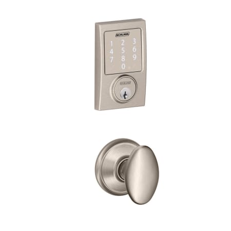 A large image of the Schlage FBE479-CEN-SIE Satin Nickel