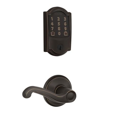 A large image of the Schlage FBE489WB-CAM-FLA Aged Bronze