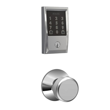 A large image of the Schlage FBE489WB-CEN-BWE Polished Chrome
