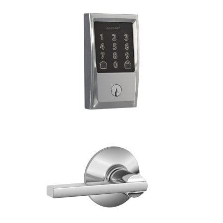 A large image of the Schlage FBE489-CEN-LAT Polished Chrome