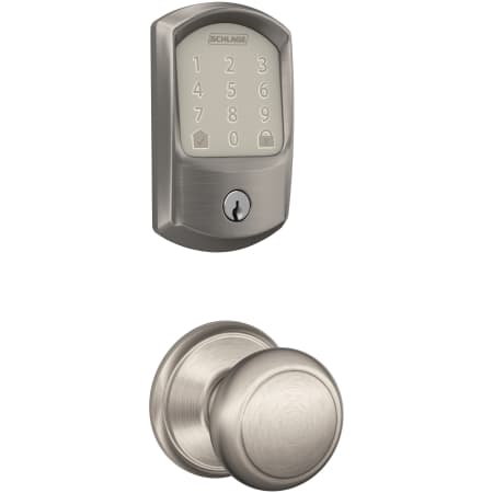 A large image of the Schlage FBE489WB-GRW-AND Satin Nickel