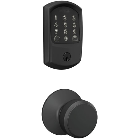 A large image of the Schlage FBE489WB-GRW-BWE Matte Black