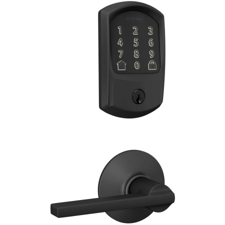 A large image of the Schlage FBE489WB-GRW-LAT Matte Black