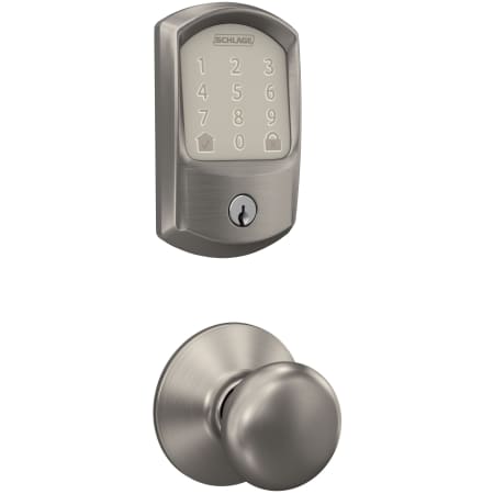A large image of the Schlage FBE489WB-GRW-PLY Satin Nickel