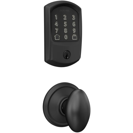 A large image of the Schlage FBE489WB-GRW-SIE Matte Black