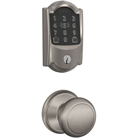 A large image of the Schlage FBE499WB-CAM-AND Satin Nickel