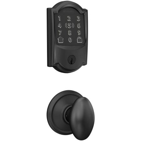A large image of the Schlage FBE499WB-CAM-SIE Matte Black