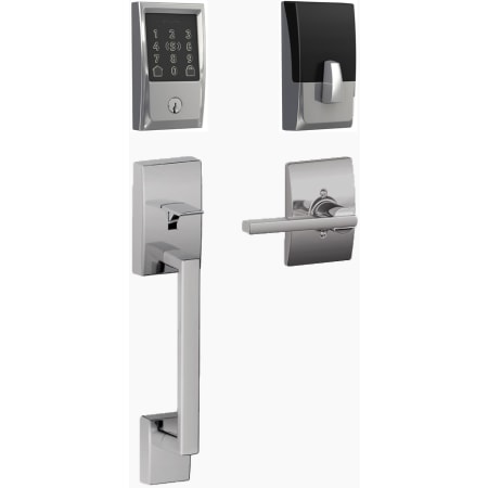 A large image of the Schlage BE499WB-CEN-LAT-CEN Bright Chrome