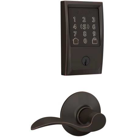 A large image of the Schlage FBE499WB-CEN-ACC Aged Bronze