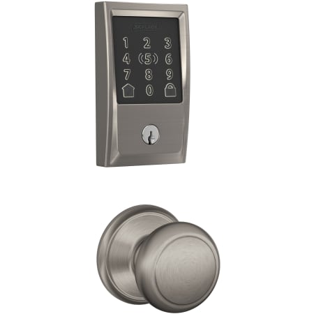 A large image of the Schlage FBE499WB-CEN-AND Satin Nickel
