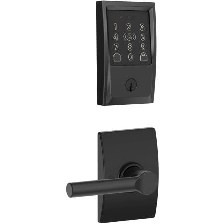 A large image of the Schlage FBE499WB-CEN-BRW-CEN Matte Black