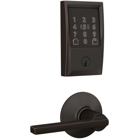 A large image of the Schlage FBE499WB-CEN-LAT Aged Bronze