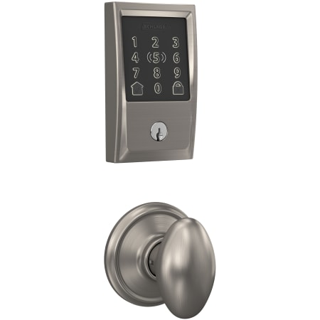 A large image of the Schlage FBE499WB-CEN-SIE Satin Nickel