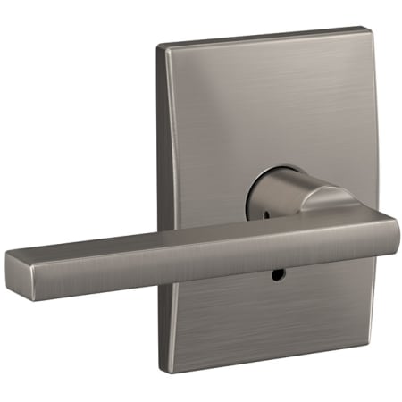 A large image of the Schlage FC172-LAT-CEN Satin Nickel