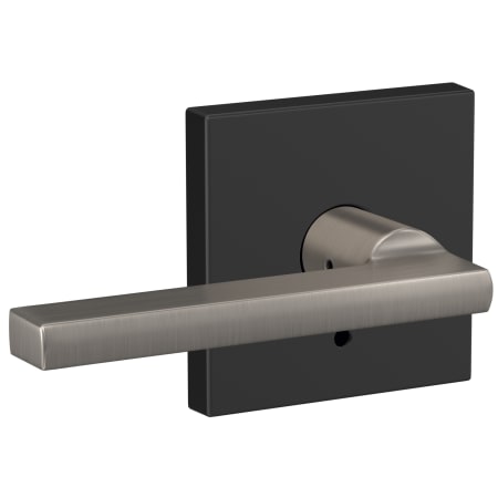 A large image of the Schlage FC172-LAT-COL Satin Nickel / Matte Black
