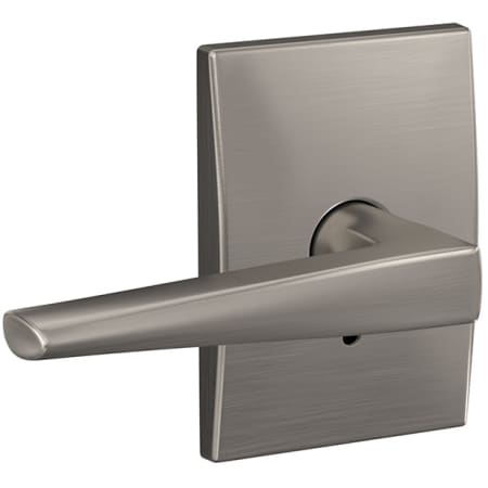 A large image of the Schlage FC21-ELR-CEN Satin Nickel