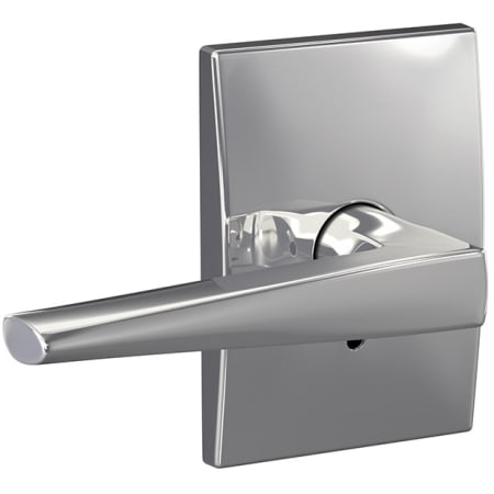 A large image of the Schlage FC21-ELR-CEN Bright Chrome