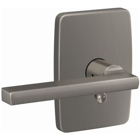 A large image of the Schlage FC21-LAT-GEE Satin Nickel