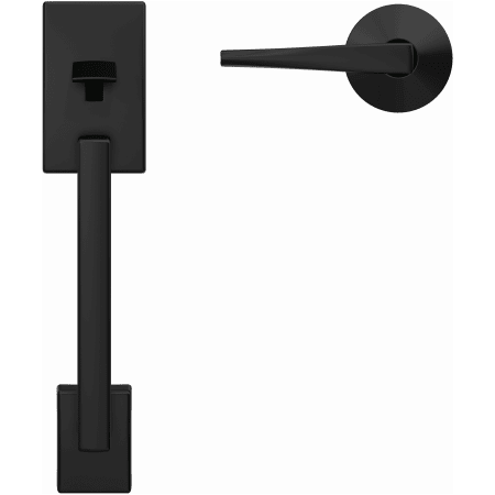 A large image of the Schlage FC285-CEN-ELR-KIN Schlage-FC285-CEN-ELR-KIN-Matte Black Head On View