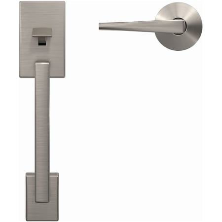 A large image of the Schlage FC285-CEN-ELR-KIN Schlage-FC285-CEN-ELR-KIN-Satin Nickel Head On View