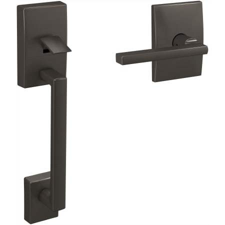 A large image of the Schlage FC285-CEN-LAT-CEN Black Stainless
