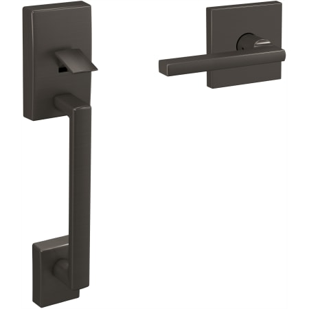 A large image of the Schlage FC285-CEN-LAT-COL Black Stainless