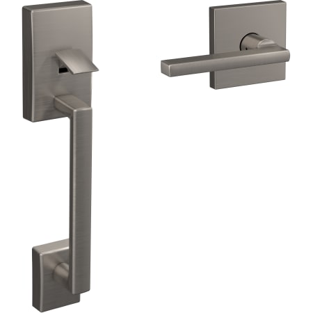 A large image of the Schlage FC285-CEN-LAT-COL Satin Nickel