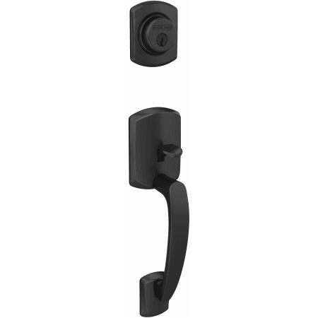 A large image of the Schlage FC58-GRW Schlage-FC58-GRW-Matte Black Angled Left View