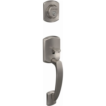 A large image of the Schlage FC58-GRW Schlage-FC58-GRW-Satin Nickel Angled Left View