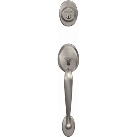 A large image of the Schlage FC58-PLY Schlage-FC58-PLY-Satin Nickel Head On View