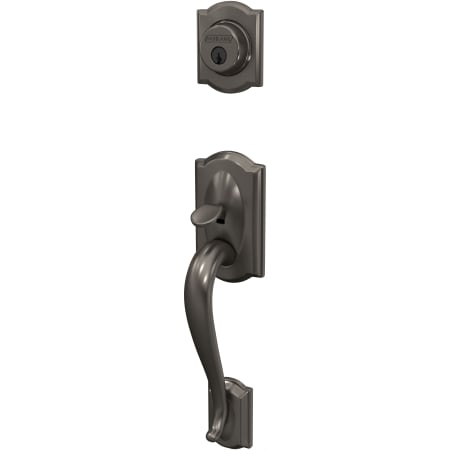 A large image of the Schlage FC58-CAM Black Stainless