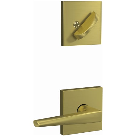 A large image of the Schlage FC59-ELR-COL Schlage-FC59-ELR-COL-Satin Brass Angled Left View