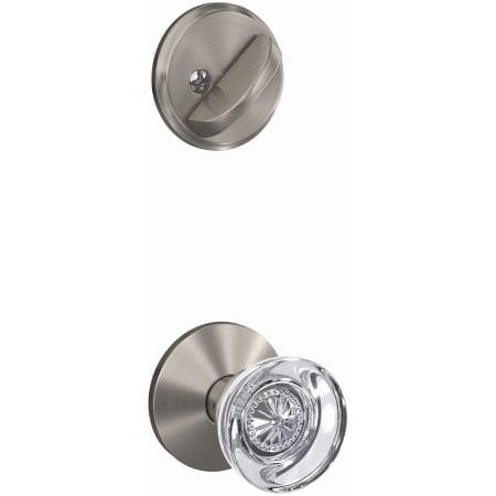 A large image of the Schlage FC59-HOB-KIN Schlage-FC59-HOB-KIN-Satin Nickel Angled Left View