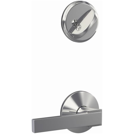 A large image of the Schlage FC59-NBK-KIN Schlage-FC59-NBK-KIN-Bright Chrome Angled Left View