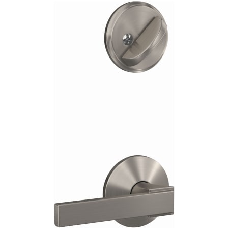 A large image of the Schlage FC59-NBK-KIN Schlage-FC59-NBK-KIN-Satin Nickel Angled Left View