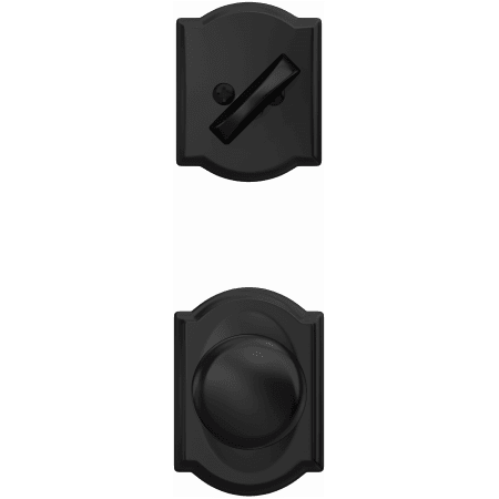 A large image of the Schlage FC59-PLY-CAM Schlage-FC59-PLY-CAM-Matte Black Head On View
