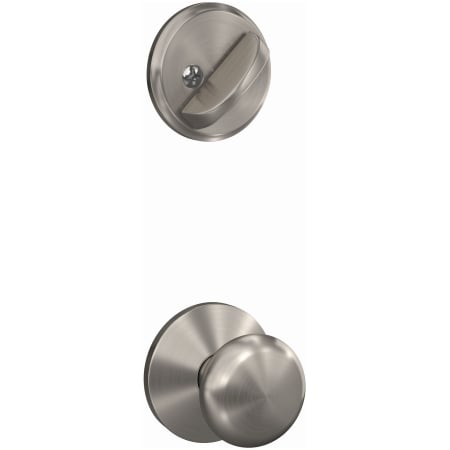 A large image of the Schlage FC59-PLY-KIN Schlage-FC59-PLY-KIN-Satin Nickel Angled Left View