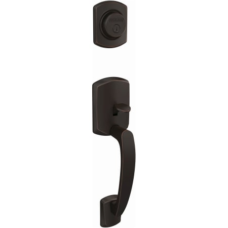 A large image of the Schlage FC92-GRW Schlage-FC92-GRW-Aged Bronze Angled Left View