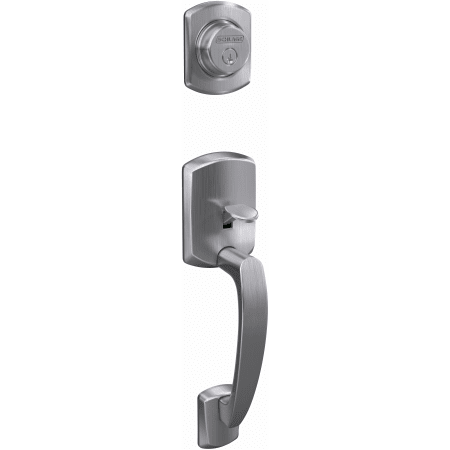 A large image of the Schlage FC92-GRW Schlage-FC92-GRW-Satin Chrome Angled Left View