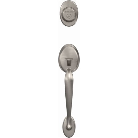 A large image of the Schlage FC92-PLY Schlage-FC92-PLY-Satin Nickel Head On View
