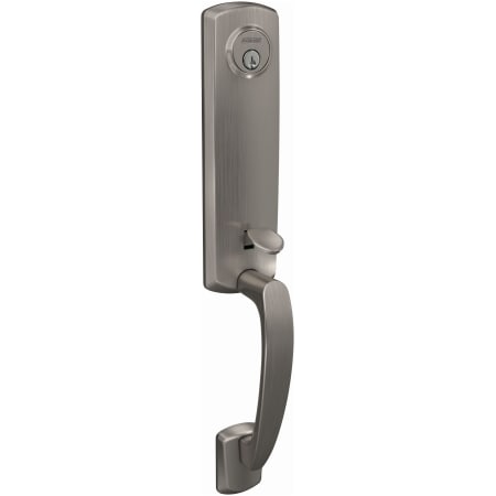 A large image of the Schlage FCT92-GRW Schlage-FCT92-GRW-Satin Nickel Angled Left View