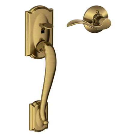 A large image of the Schlage FE285-CAM-ACC-RH Antique Brass
