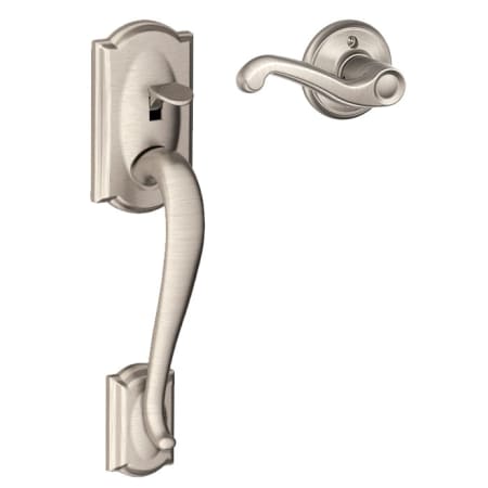 A large image of the Schlage FE285-CAM-FLA-RH Satin Nickel