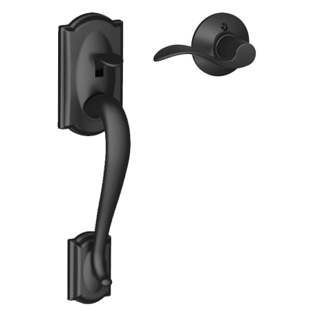 A large image of the Schlage FE285-CAM-ACC-RH Matte Black