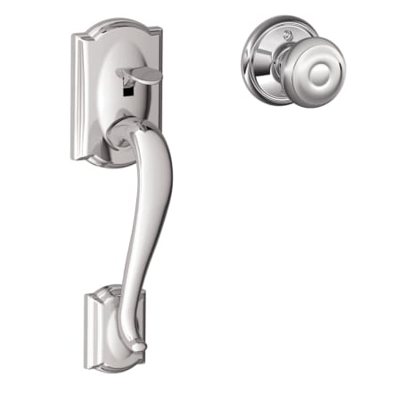 A large image of the Schlage FE285-CAM-GEO Polished Chrome
