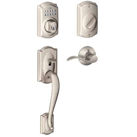 A large image of the Schlage FE365-CAM-ACC-RH Satin Nickel