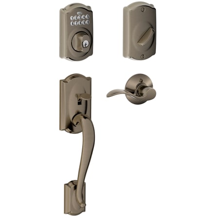 A large image of the Schlage FE365-CAM-ACC-RH Antique Pewter