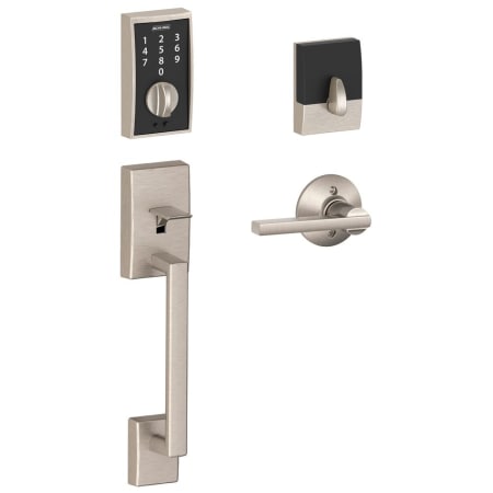 A large image of the Schlage FE375-CEN-LAT Satin Nickel